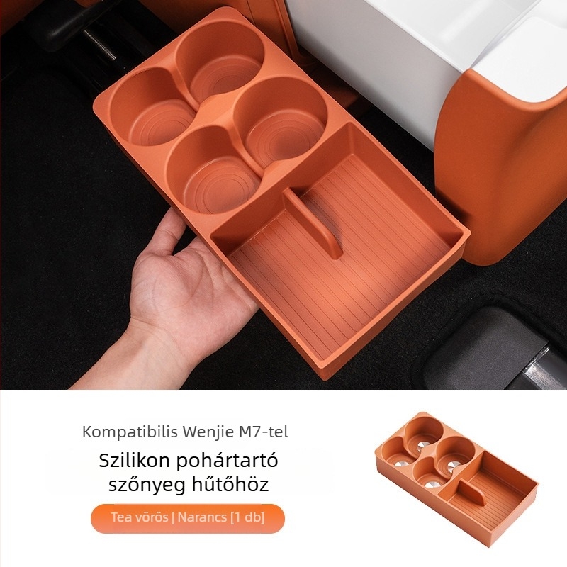 Autó központi konzolhoz szilikon pohár alátét – csúszásmentes belső kiegészítő, Wenjie M7/M8 modell, snap-on telepítés