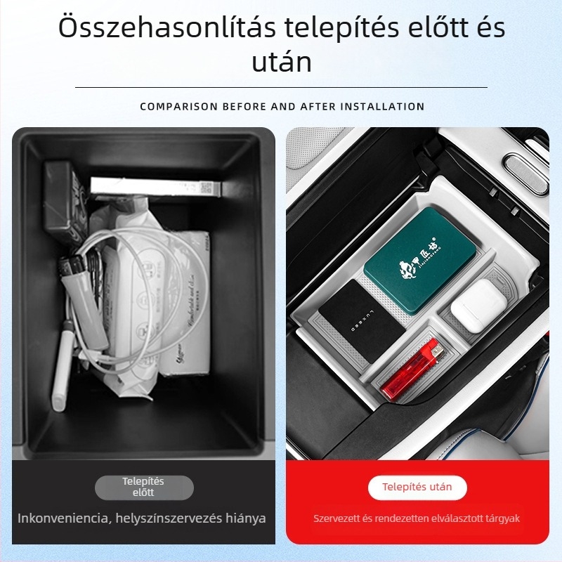 Night Shark Modell 1354 Autókarfa tárolórekesz — ABS és szilikagél, belső autóalkatrész