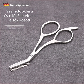 Haniu szemöldökvágó olló fésűvel – uniszex ápolási készlet, kis szemöldökvágó készlet – Modell BF-JD-8842-1
