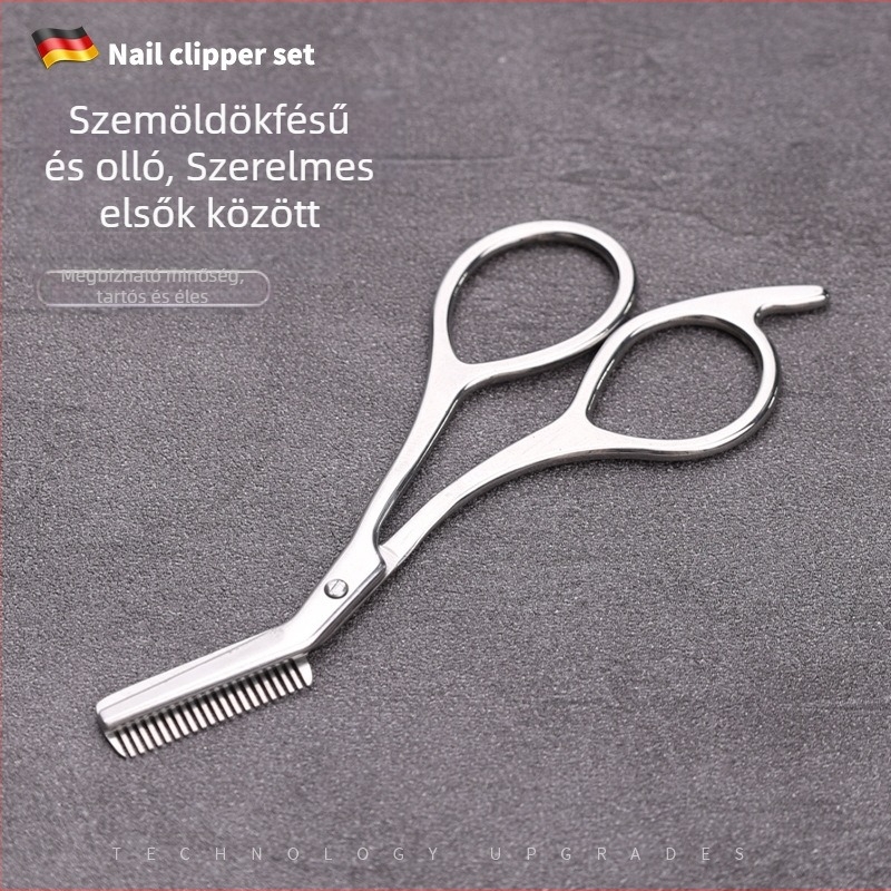 Haniu szemöldökvágó olló fésűvel – uniszex ápolási készlet, kis szemöldökvágó készlet – Modell BF-JD-8842-1