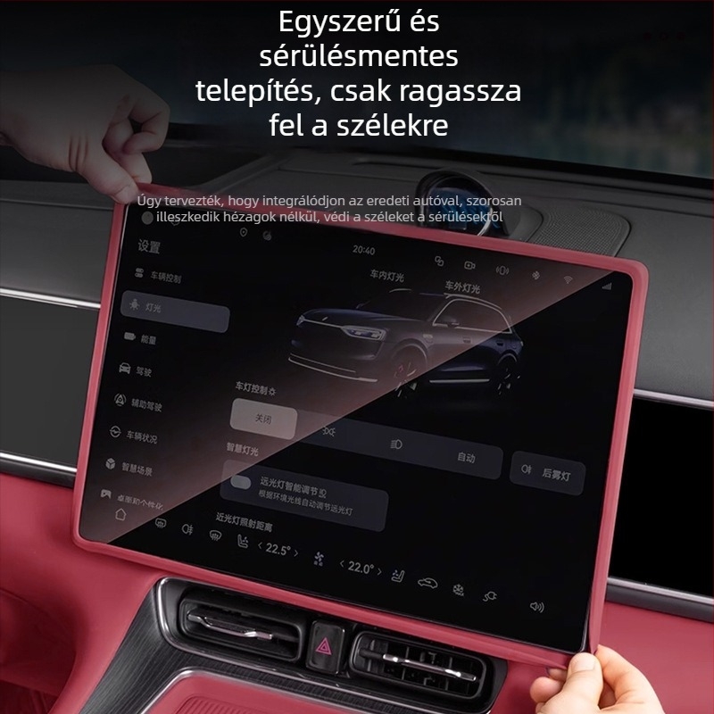 Aito M7 középkonzol navigációs kijelzőjéhez készült szilikon belső díszítő elem és élvédő, 26 modellhez kompatibilis