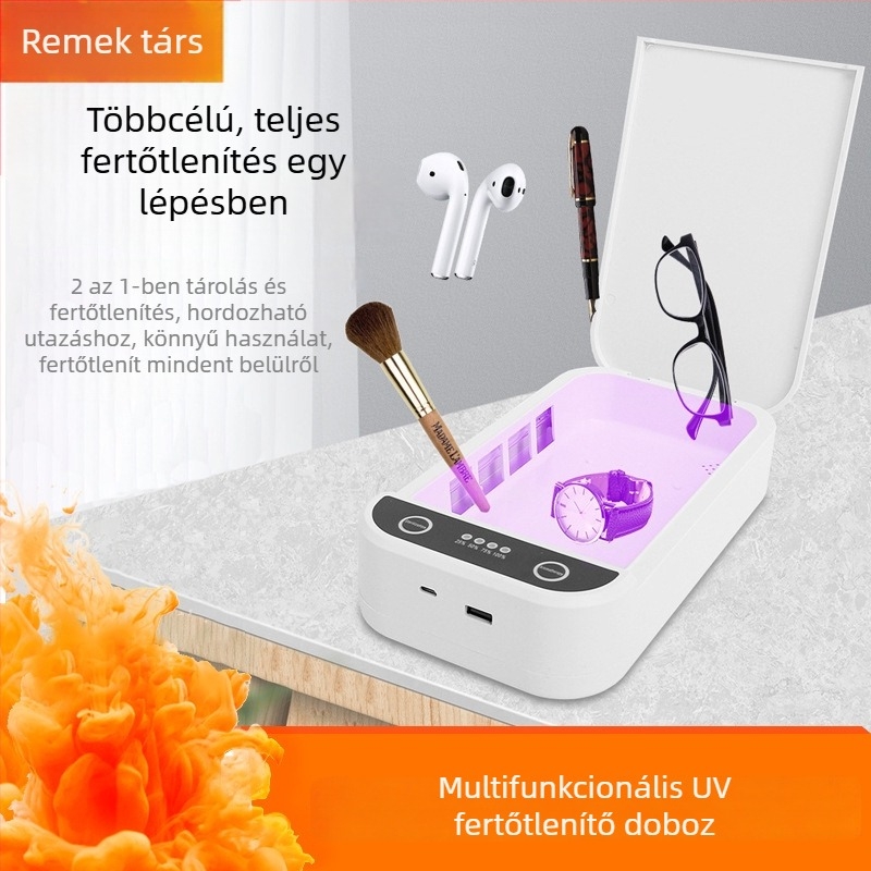 Körömfúró gép mini UV fertőtlenítő dobozzal, újratölthető, műanyag kivitel, 366 g