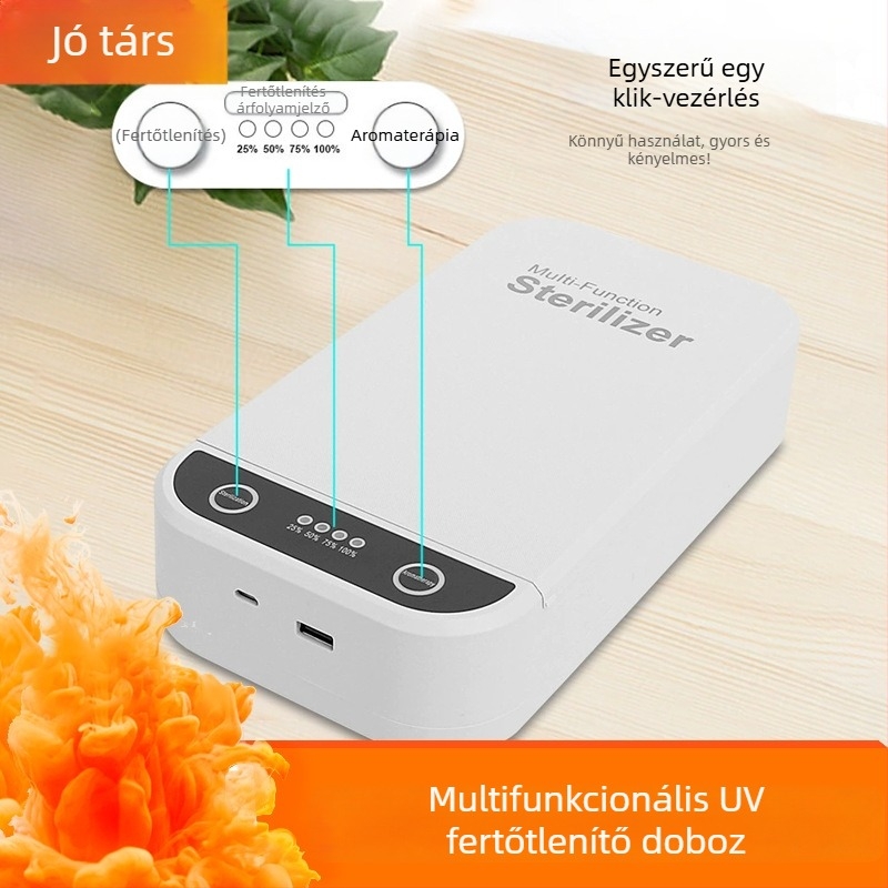 Körömfúró gép mini UV fertőtlenítő dobozzal, újratölthető, műanyag kivitel, 366 g