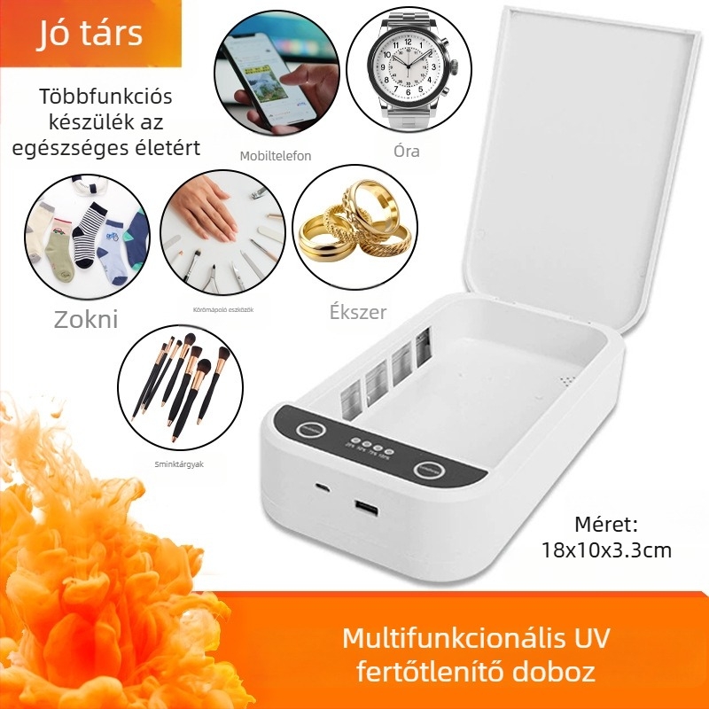 Körömfúró gép mini UV fertőtlenítő dobozzal, újratölthető, műanyag kivitel, 366 g