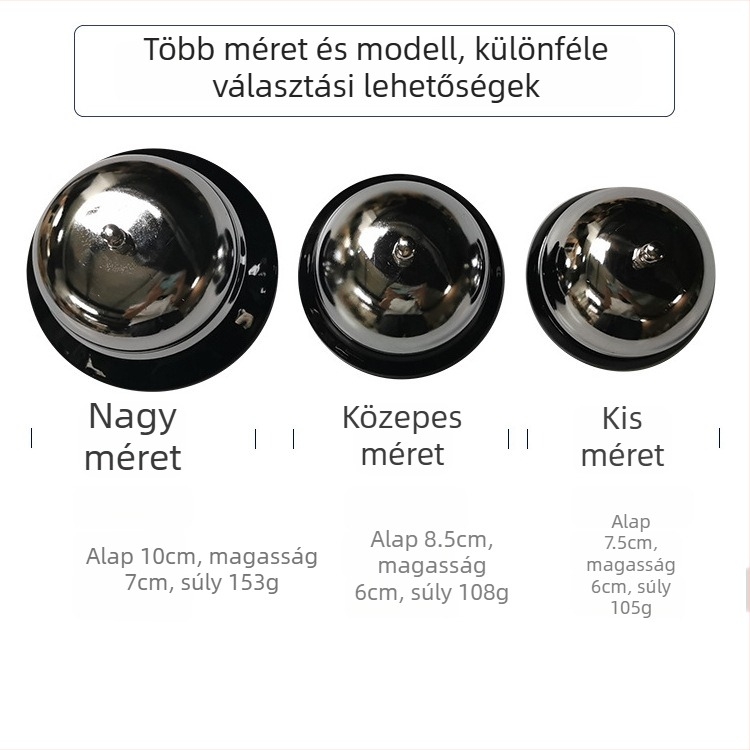 Vasból készült harang háziállatoknak és a konyhába – fém harang gyerekek asztali játékaihoz, logó nyomtatása lehetséges