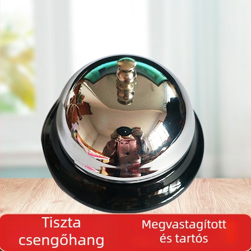 Vasból készült harang háziállatoknak és a konyhába – fém harang gyerekek asztali játékaihoz, logó nyomtatása lehetséges