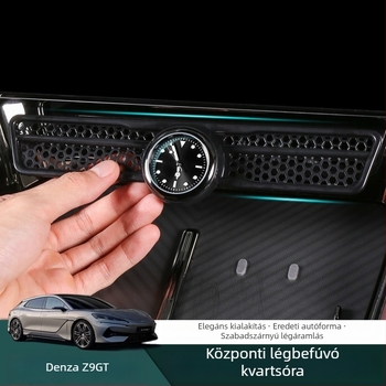 Autó belső quartz óra központi konzolhoz, ABS anyag, modell z9056, nyomtatott logó