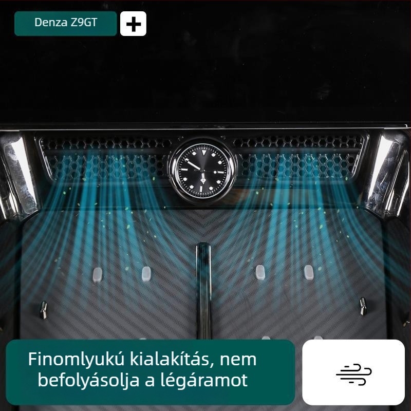 Autó belső quartz óra központi konzolhoz, ABS anyag, modell z9056, nyomtatott logó