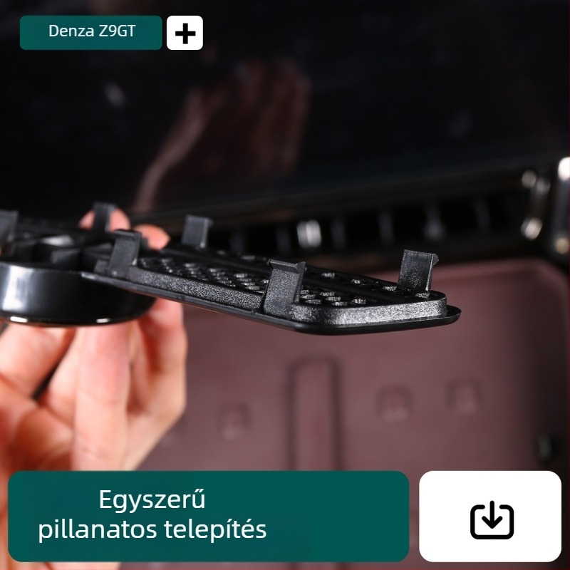 Autó belső quartz óra központi konzolhoz, ABS anyag, modell z9056, nyomtatott logó
