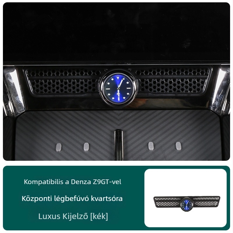 Autó belső quartz óra központi konzolhoz, ABS anyag, modell z9056, nyomtatott logó