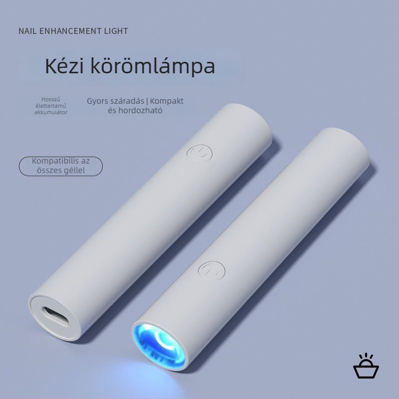 Kézi körömlámpa, kompakt gyorsszárító manikűrkészlet kezdőknek, hordozható fototerápiás készülék körmök számára