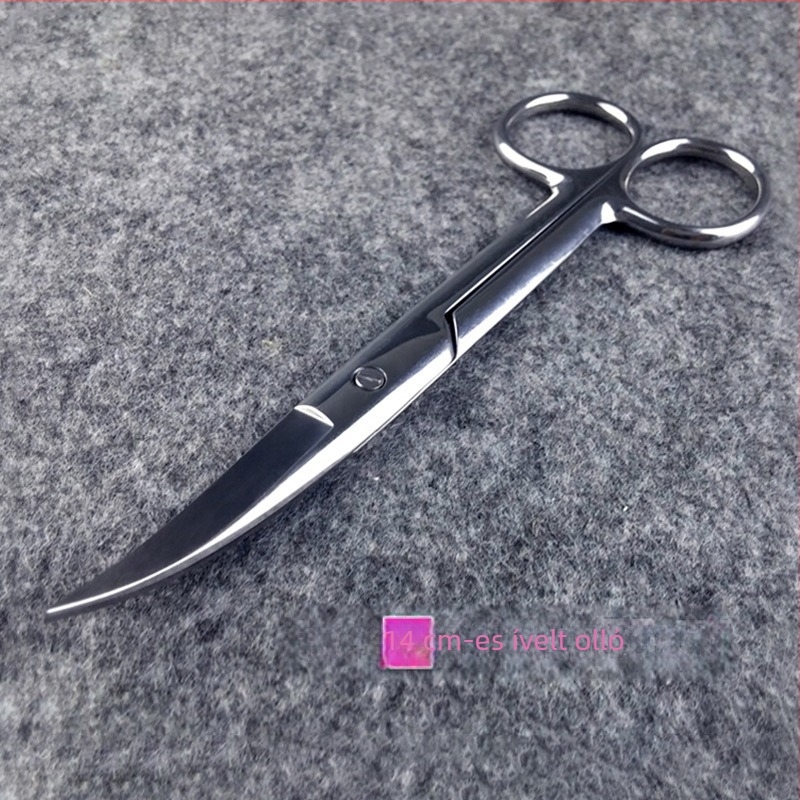 Kettős szemhéjtapasz és szépség matricák, sminkmesternek való olló, 14 cm-es nagy görbe olló, szemöldök formázó olló, szépség olló