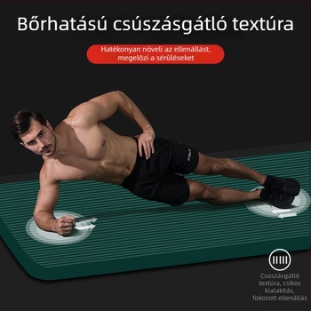 NBR jóga mat, 2 m hosszú, vastagított, csúszásmentes, edzőtermi és tánc használatra