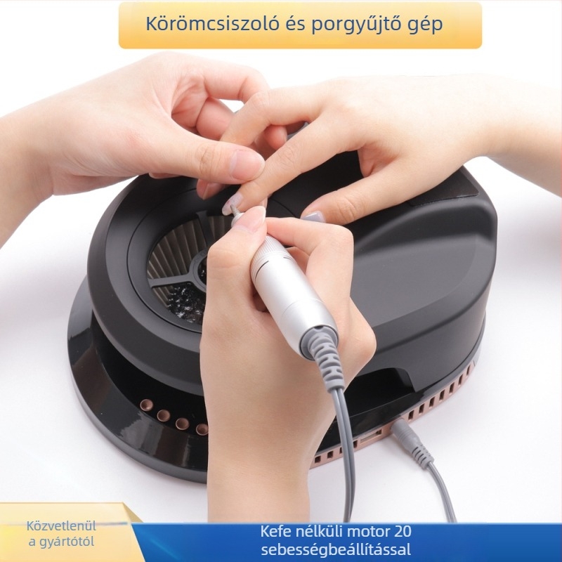 Műkörmös készülék porgyűjtésre és polírozásra – erős, kettős brushless motor, rozsdamentes acél szűrő, kábeles tápegység, BF01 modell
