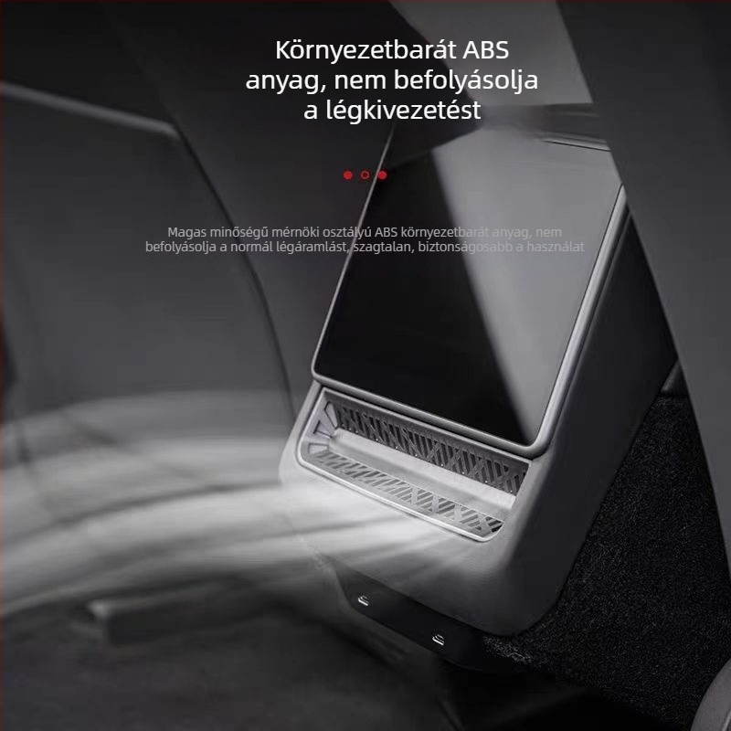 Tesla Model 3 hátsó légkivezető védőfedél – ABS, dekoratív belső kiegészítő, logónyomtatás elérhető (új verzió)