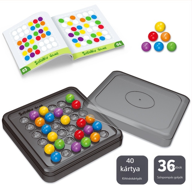 Gyerekeknek Sudoku társasjáték - interaktív oktatási gondolkodás fejlesztés, műanyag kivitel