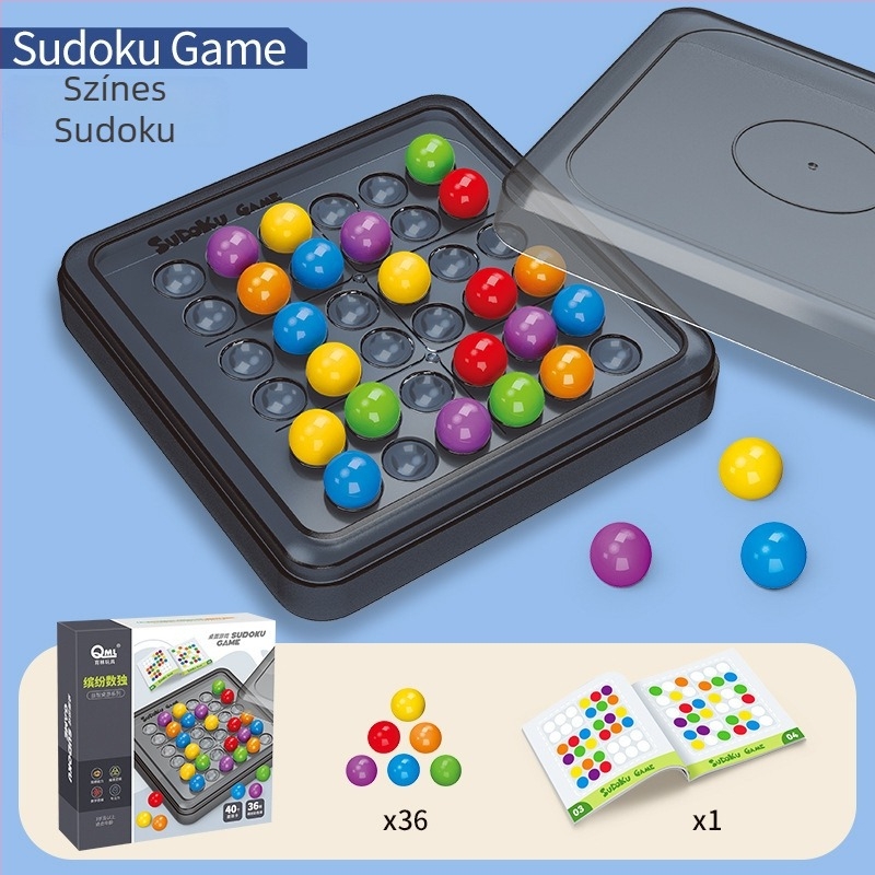 Gyerekeknek Sudoku társasjáték - interaktív oktatási gondolkodás fejlesztés, műanyag kivitel