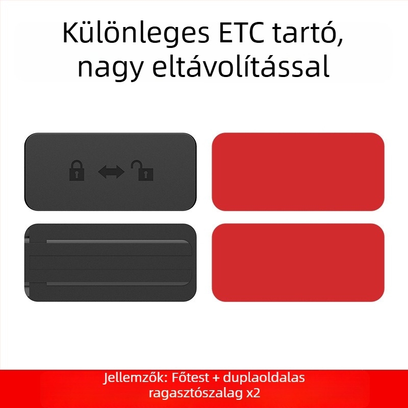 Kártya nélküli eszköz rejtett kialakítással, leválasztható csattal és kétoldalú ragasztószalaggal, műanyagból készült