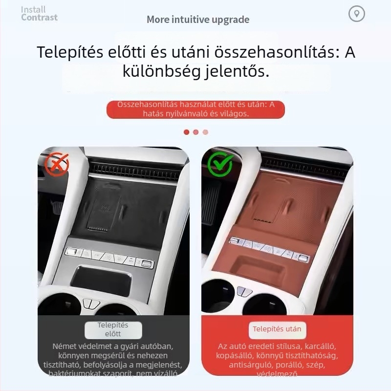 BYD központi konzol szilikon párna vezeték nélküli töltéssel — autó belső védő kiegészítő