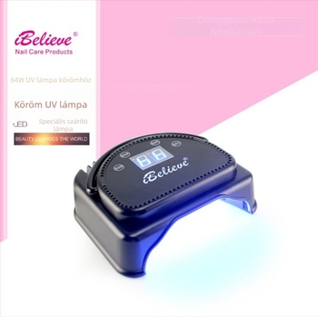 iBelieve LED manikűr lámpa fototerápiával, 64W, köröm szárító