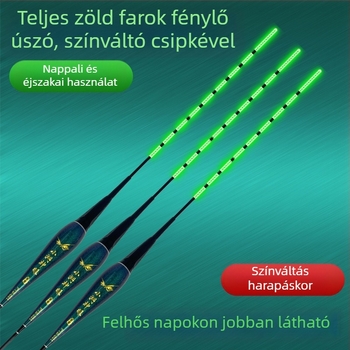 Elektronikus függőleges sodrású úszó harapásjelzővel, nappali–éjszakai kettős használat, nagy felhajtóerő pontyok és nagytestű halak számára