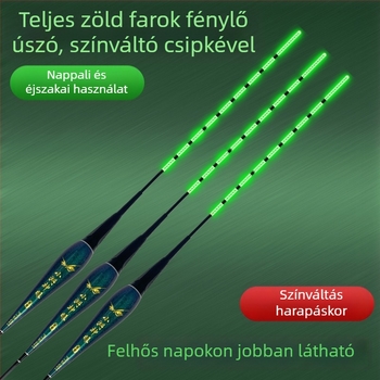 Elektronikus függőleges sodrású úszó harapásjelzővel, nappali–éjszakai kettős használat, nagy felhajtóerő pontyok és nagytestű halak számára