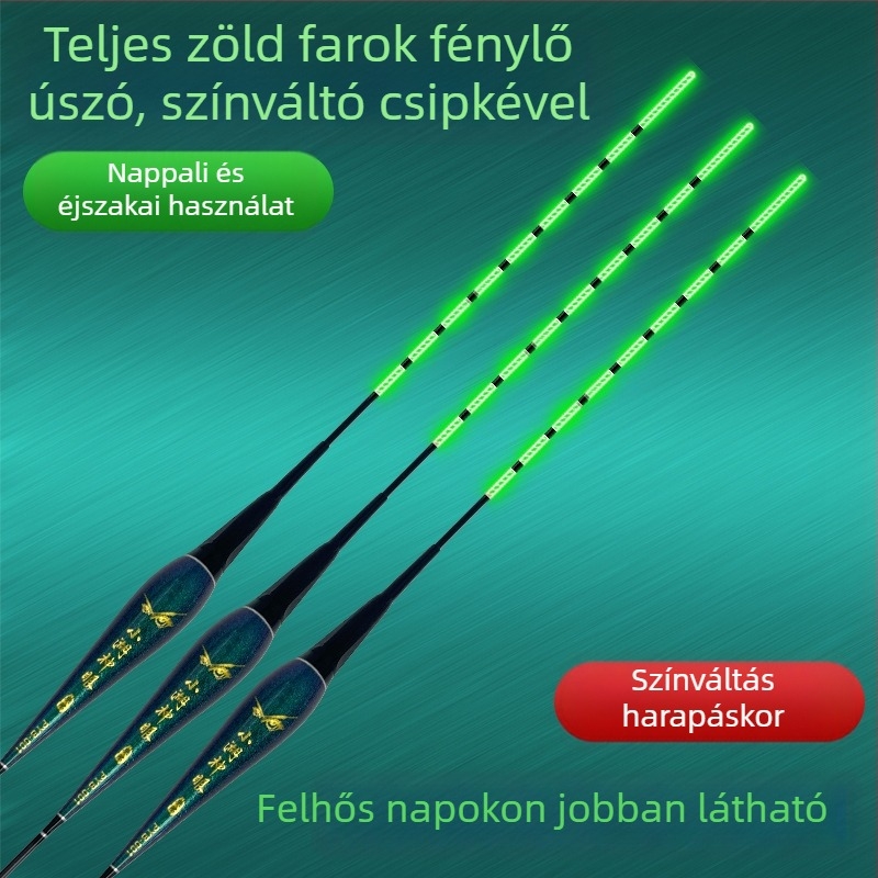 Elektronikus függőleges sodrású úszó harapásjelzővel, nappali–éjszakai kettős használat, nagy felhajtóerő pontyok és nagytestű halak számára