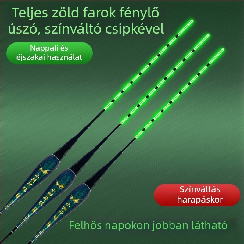 Elektronikus függőleges sodrású úszó harapásjelzővel, nappali–éjszakai kettős használat, nagy felhajtóerő pontyok és nagytestű halak számára