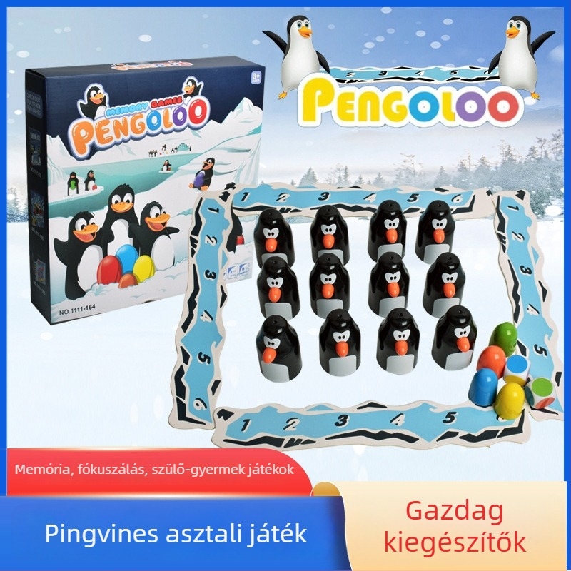 Antarktisz témájú társasjáték gyerekeknek (4–6 évesek) – memóriafejlesztés és kognitív fejlődés, oktató családi játék