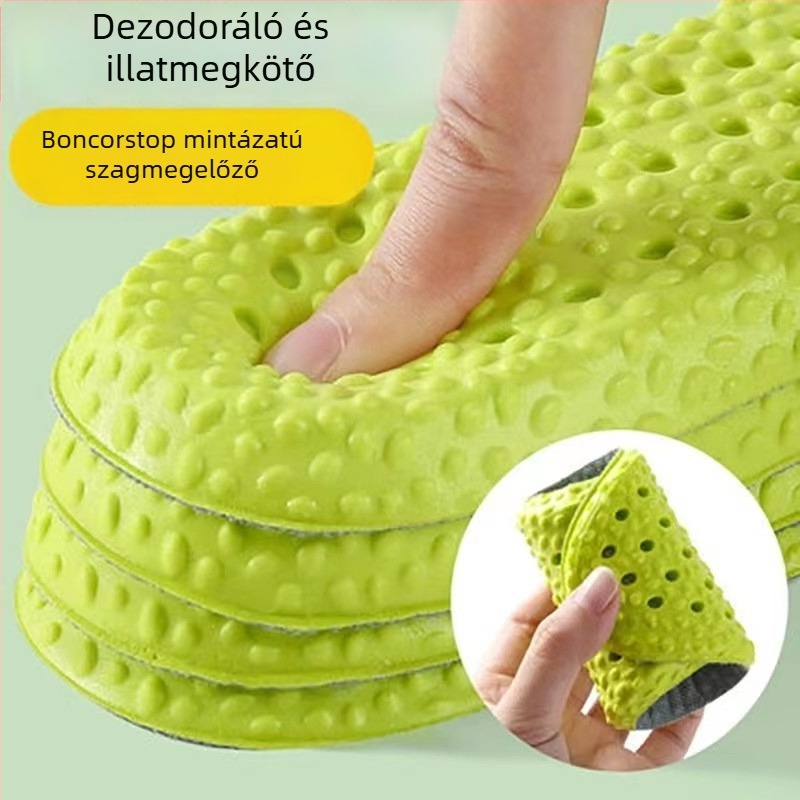 Szivacsból készült talpbetét dezodorizálóval, légáteresztő, nedvességelvezető, ütéscsillapító, magasság növelő, uniszex, különböző cipőfajtákhoz