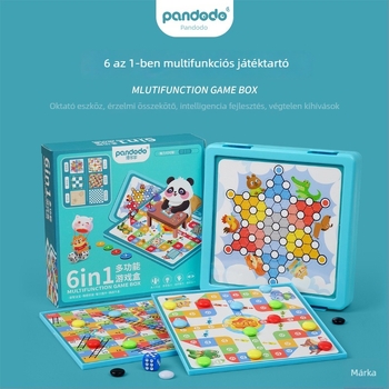 Többjátékos játékkészlet: Flying Chess, Gobang, Checkers; Műanyag, Színes dobozos csomagolás; Szellemi fejlődés