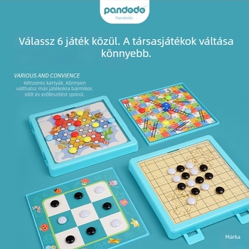 Többjátékos játékkészlet: Flying Chess, Gobang, Checkers; Műanyag, Színes dobozos csomagolás; Szellemi fejlődés