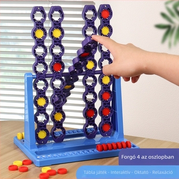 Huameile 3D forgó Connect Four asztali játék – Szülő-gyermek interaktív oktatójáték, műanyag, 4–6 évesek, Eredet: Chenghai, Kína