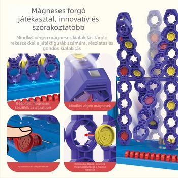 Huameile 3D forgó Connect Four asztali játék – Szülő-gyermek interaktív oktatójáték, műanyag, 4–6 évesek, Eredet: Chenghai, Kína