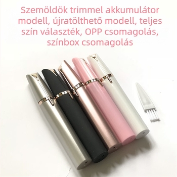 Elektromos szemöldök-trimmel, műanyag test, vezeték nélküli, akkumulátoros, 95 g, származás: Wenzhou, 2021