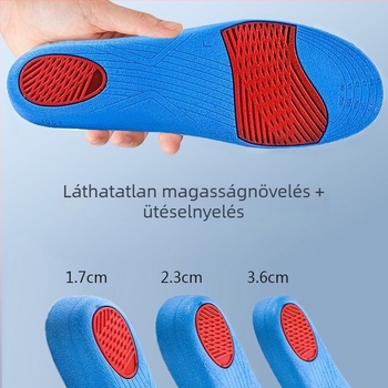 PU magasságot növelő talpbetét, uniszex, láthatatlan, lélegző, ütéscsillapító párna, 3,6 cm vagy 2,3 cm