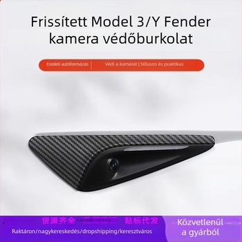 Tesla Model 3/Y ABS oldalsó kamera védő dekoratív alkatrész, univerzális, öntapadós szerelés