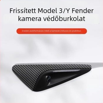 Tesla Model 3/Y ABS oldalsó kamera védő dekoratív alkatrész, univerzális, öntapadós szerelés