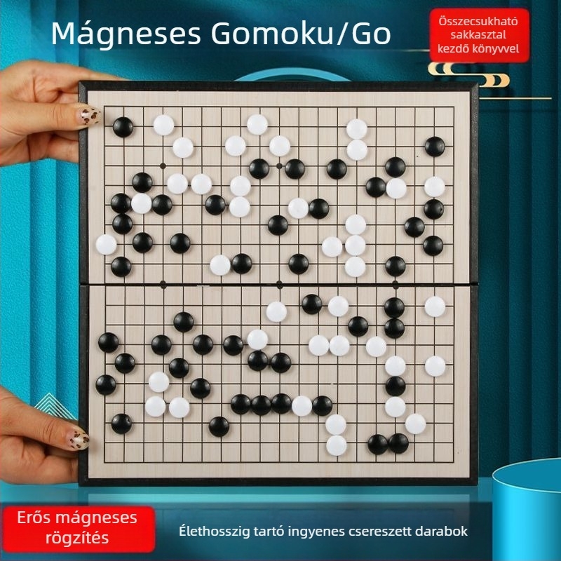 Go társasjáték, műanyag kivitel, 14+ játékhoz, készségfejlesztés