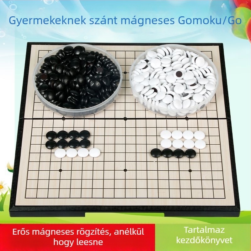 Go társasjáték, műanyag kivitel, 14+ játékhoz, készségfejlesztés