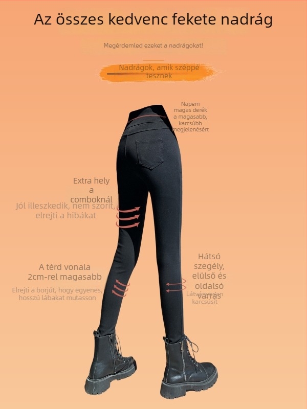 Női farmer magas derékkal, fleece belsővel, vastag, bootcut szabás, anyag: 70–80% viszkóz, 20–30% nylon