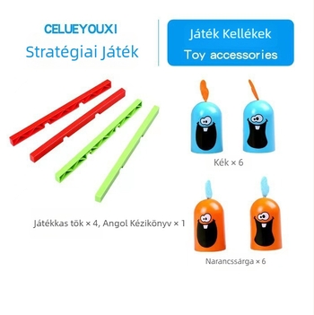 Gobblet Gobblers társasjáték – interaktív matrjoska-stílusú családi játék, műanyagból, 7–14 éveseknek