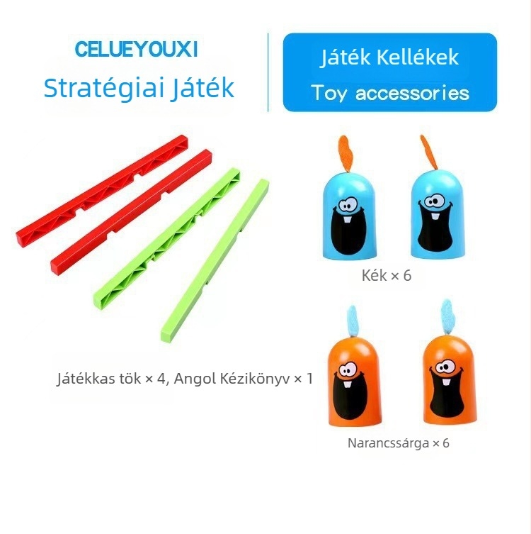 Gobblet Gobblers társasjáték – interaktív matrjoska-stílusú családi játék, műanyagból, 7–14 éveseknek