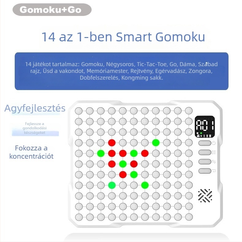 AI-vezérelt elektronikus Go és Gomoku tábla – többfunkciós játéktábla gyerekeknek, oktató játék
