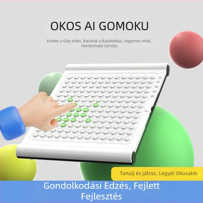 AI Gomoku hordozható elektronikus oktató játék gyerekeknek – mini Go tábla szilikon darabokkal és ABS tábla
