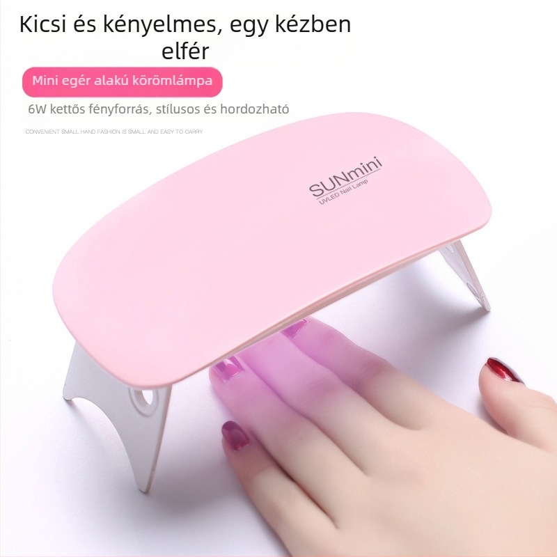 Egér alakú LED körömlámpa, kompakt és hordozható a gel-lakk gyors szárításához