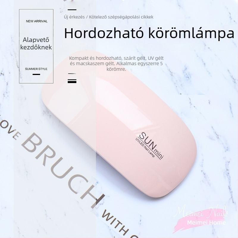 Egér alakú LED körömlámpa, kompakt és hordozható a gel-lakk gyors szárításához