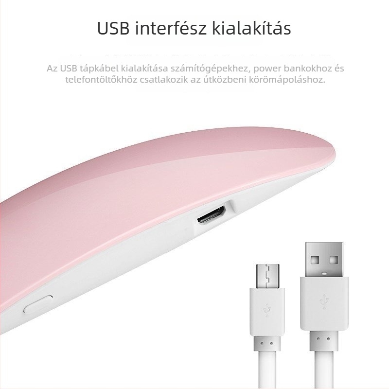 Egér alakú LED körömlámpa, kompakt és hordozható a gel-lakk gyors szárításához