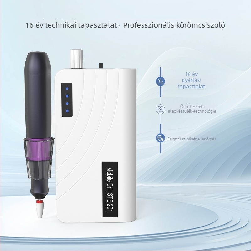 Hordozható elektromos körömfúró gép – Modell 201, Termékkód 201, Nettó tömeg 495 g, Márka Ste (beauty)