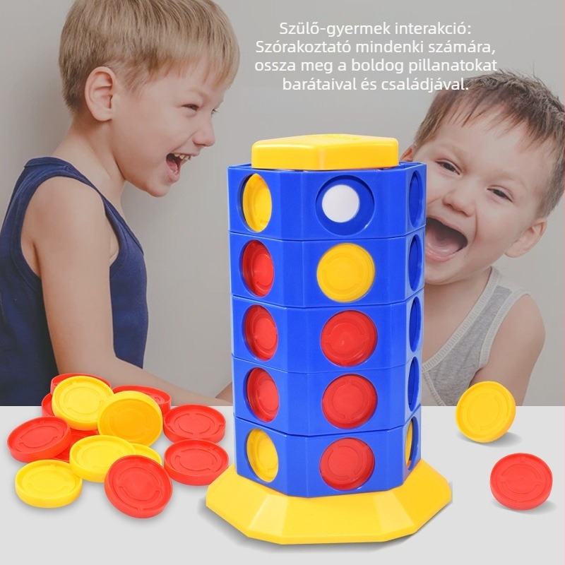 3D asztali oktatási játék négyes összekapcsoláshoz gyerekeknek 4–6 éveseknek, műanyagból